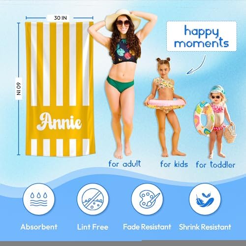Custom Personalized Beach Towel with Name