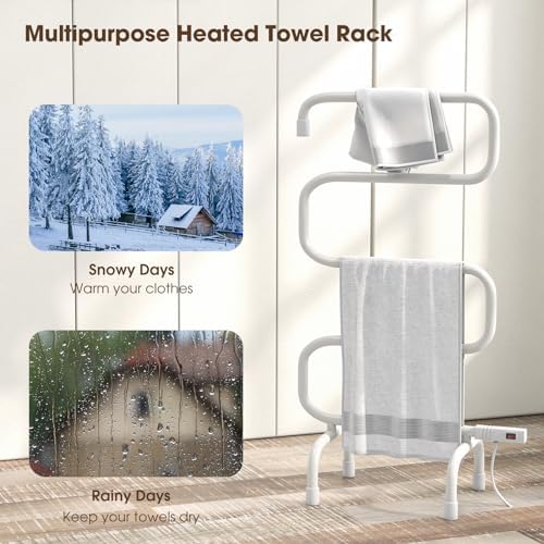 Tangkula Electric Towel Warmer S-Shaped Heated Rack