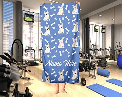Personalized Fawn French Bulldog Pattern Towels - Large Medium 1