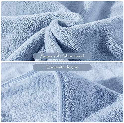 Xinrjojo 4 Piece Microfiber Towels Set - Sky Blue