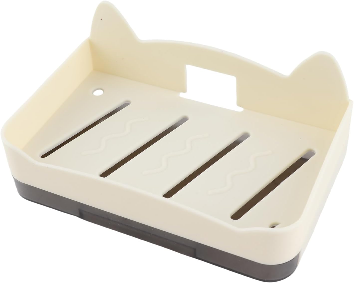 RBONAT Wall Mounted Soap Holder Cute Cat Design Beige