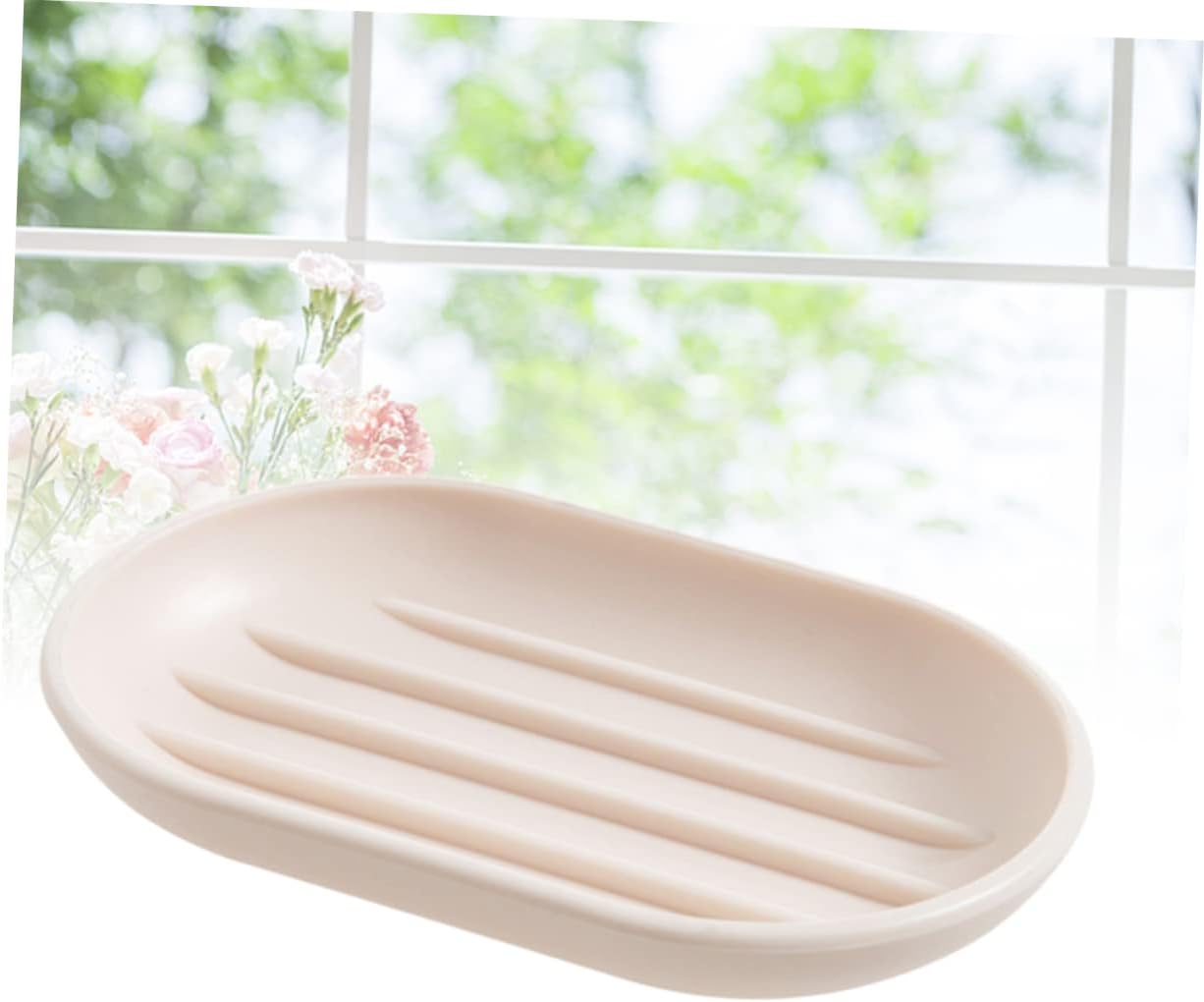 BUGUUYO Oval Soap Dish for Bathroom and Shower