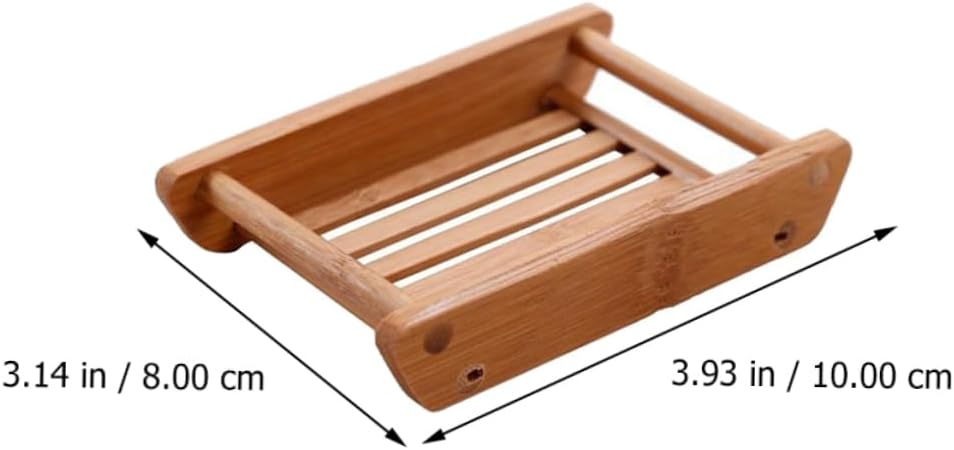 BRIGHTFUFU Bamboo Sink Soap Holder Draining Tray