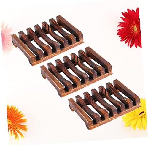 DECHOUS Wooden Soap Holder 3PC Drainage Set