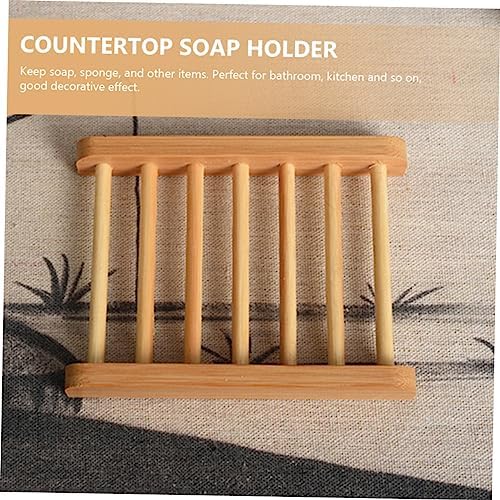 OUNONA Wooden Soap Dish Holder for Bathroom Sink and Shower