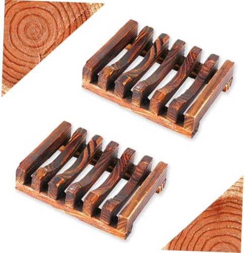 3pcs Wooden Soap Holder Drain Rack with Classic Style Dish Tray