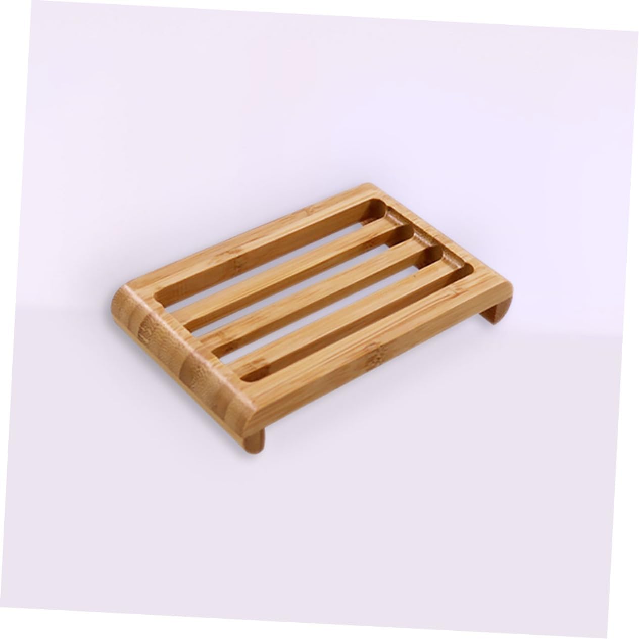 WOONEKY 2pcs Bamboo Soap Dish Holder for Bar Soap