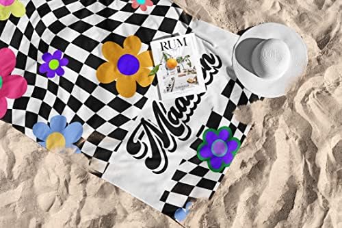Custom Beach Towel - Soft Lightweight Kids Patterned Initials
