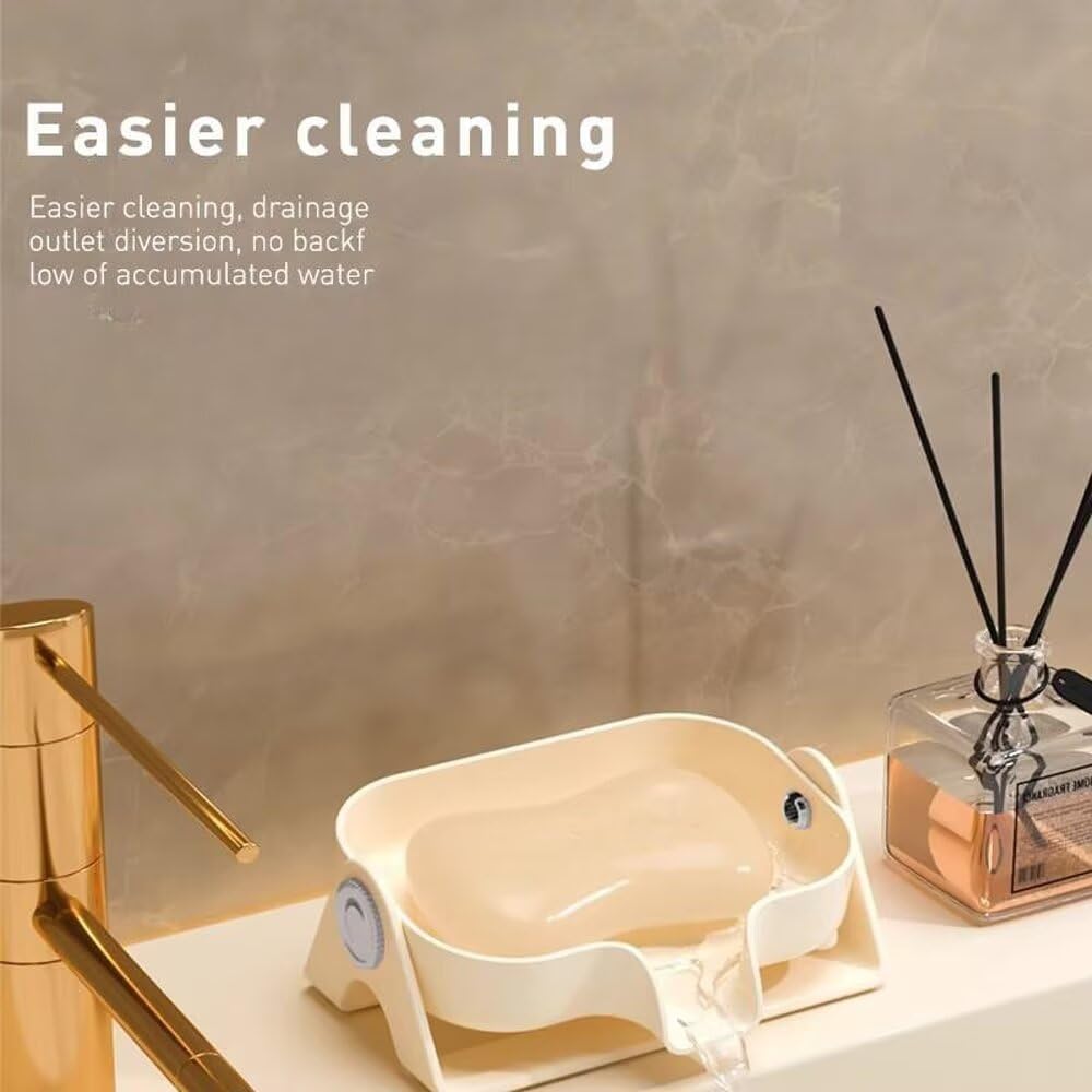 Yellow Self-Draining Bar Soap Dish for Shower and Kitchen