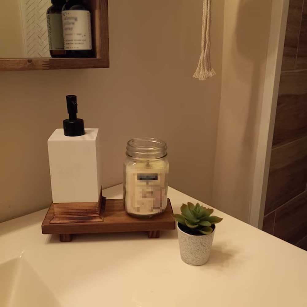 Teensery Wooden Pedestal Stand Farmhouse Decor