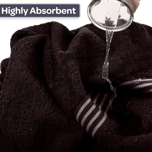 Lavish Home Bath Towels Set - 2PC 35x70in 500 GSM Cotton Black