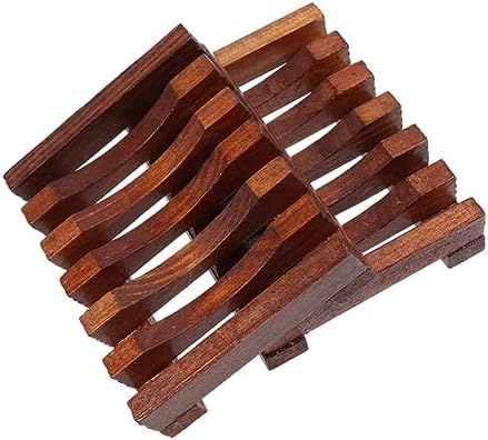 Set of 2 Handmade Wood Soap Dishes with Anti-Slip Design