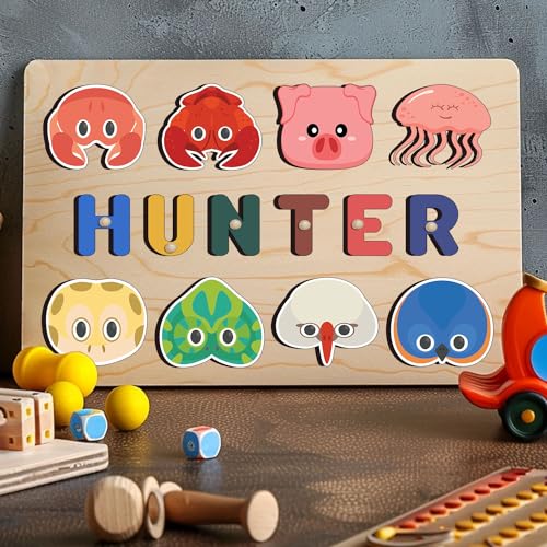 Personalized Wooden Name Puzzle for Toddlers 1-3