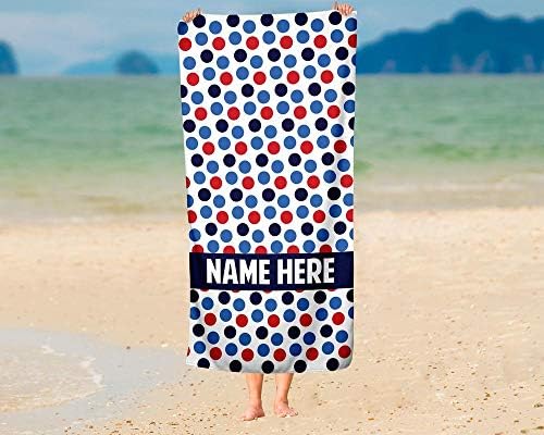 Extra Large Personalized Dots Pattern Towel for Kids and Adults