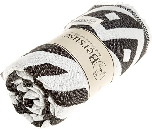 Bersuse 100 Cotton Turkish Beach Towel Set of 6