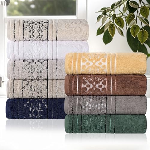 Superior Cotton 6-Piece Floral Towel Set - Chocolate