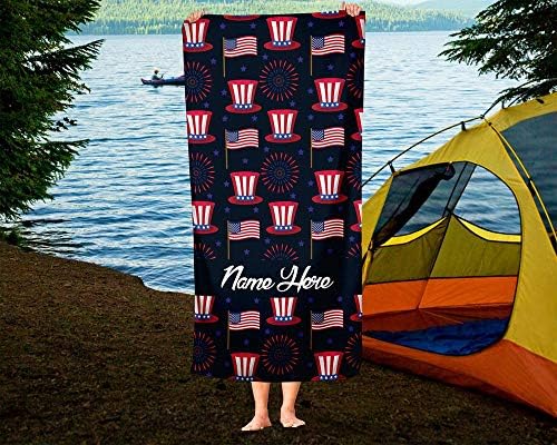 Personalized Corner Extra Large Patriotic Uncle Sam July 4th Towel