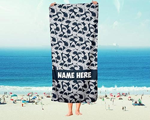 Personalized Colorful Ocean Shark Towel for Kids