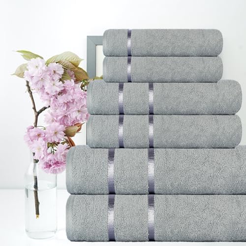 CASA COPENHAGEN Eternal 6-Piece Towel Set in Grey Violet