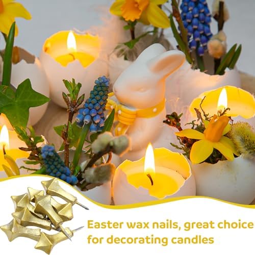 MorningRo 8 Pcs Gold Candle Nails for Easter Church Services