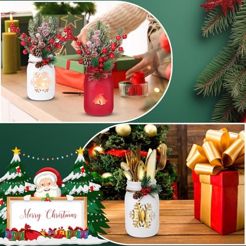 Honeydak 3 Pcs Christmas Centerpiece Set with Tealight Candles