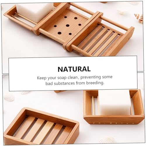 WOONEKY 2Pcs Wooden Bath Soap Holder
