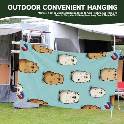 Magnetic Hamster Bath Towel - Beach Camping Friendly