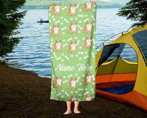 Personalized British Bulldog Beach Bath Towels for Adults Kids