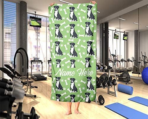 Personalized Boxer Face Beach and Bath Towels - LargeMedium