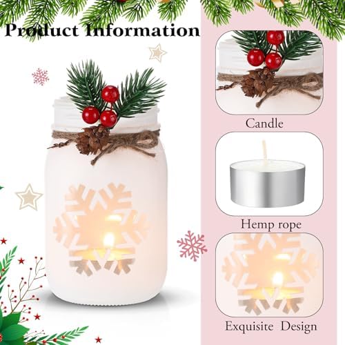 Honeydak 3 Pcs Christmas Centerpiece Set with Tealight Candles