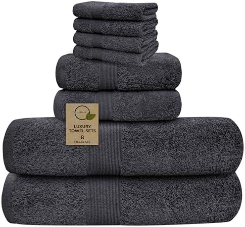 Softolle Luxury 8 Piece Towel Set - Grey 1