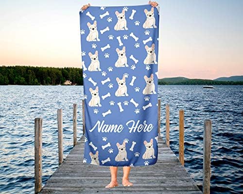 Personalized Fawn French Bulldog Pattern Towels - Large Medium 1