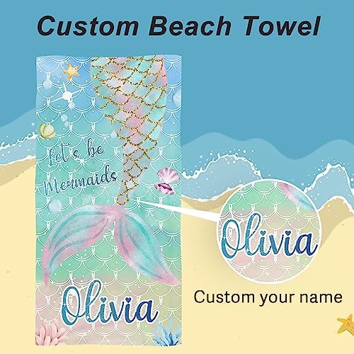 Personalized Oversized Beach Towel with Name for Kids