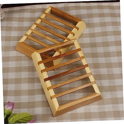 Alipis Natural Bamboo Soap Dish Storage Rack
