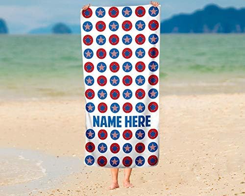 Extra Large Custom America Stars Towel - Personalized for Kids and Adults