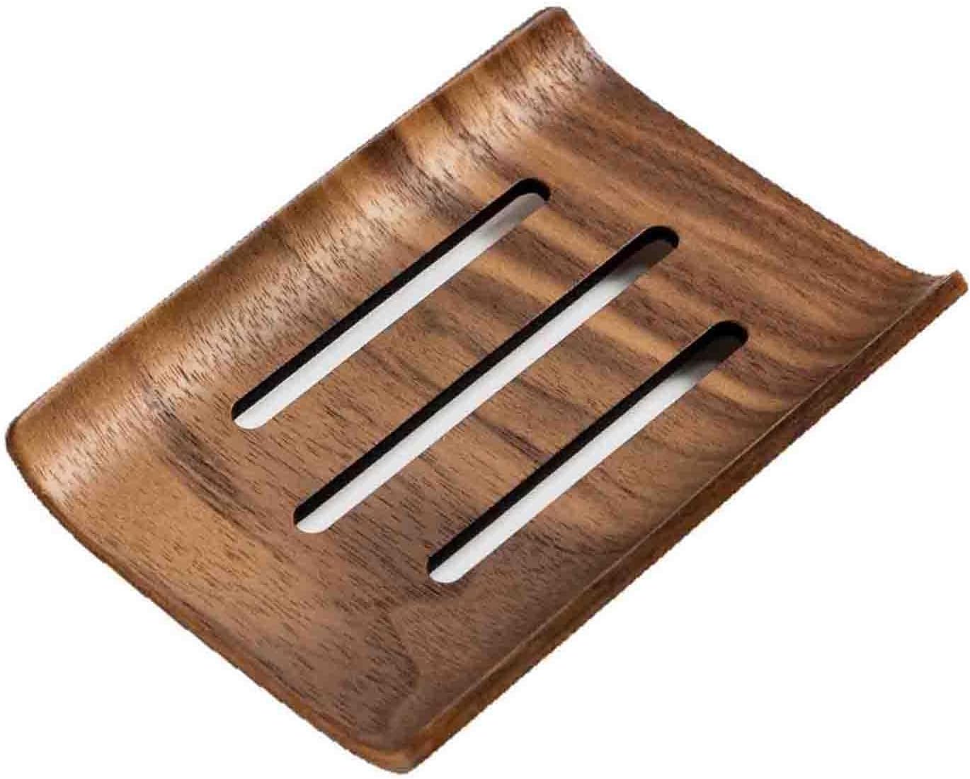 Bothyi Wood Soap Dish Farmhouse Decorative Anti Slip Holder