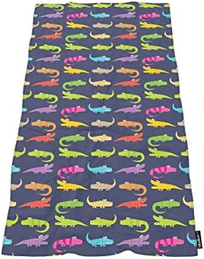 Moslion Kawaii Rainbow Alligator Bath Towel 64x32 Inches