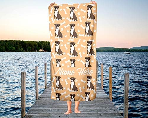 Personalized Boxer Face Towels for Beach and Bath
