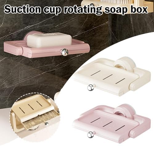 Rotatable Suction Cup Soap Dish - 360 Degree Swivel Holder