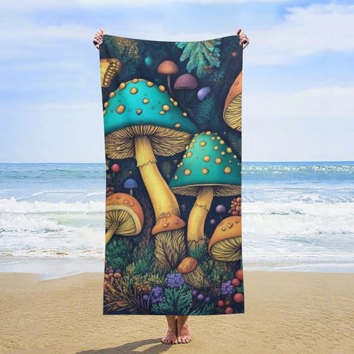 4SEE Oversize Trippy Mushroom Beach Towel