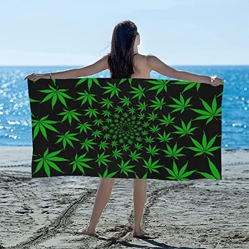 Sxakswol Marijuana Leaf Beach Towel - 28x60 inch