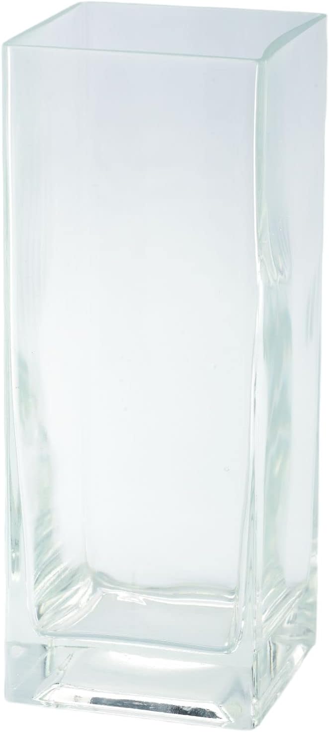 CC Home Furnishings Square Clear Glass Candle Holder - 10 Inch