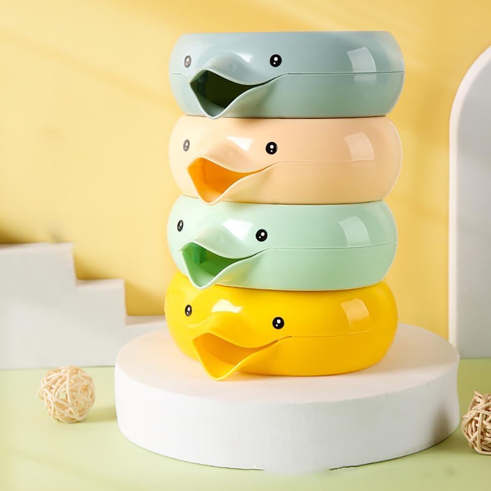 Cute Duck Soap Dish Self Draining Holder for Bathroom and Kitchen