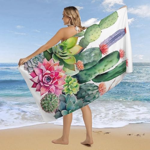 4SEE Premium Double-Sided Velvet Beach Towel - Extra Large 63x315 Inches