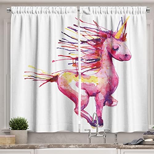 Ambesonne Fantasy Kitchen Curtains 2 Panel Set
