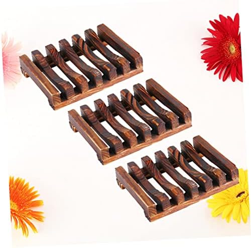 Zerodeko Wood Soap Dish Drain Soap Rack for Bathroom