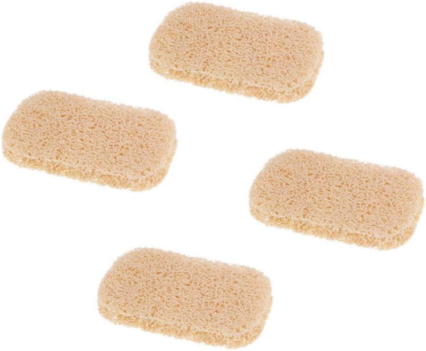 AKOAK 4 Count Beige Non-Slip Soap Trays for Bathroom Use