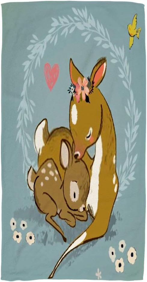 Hapuxt Cute Deer Hand Bath Towel 30x15inch 1