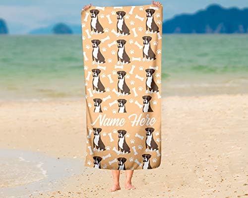Personalized Boxer Face Towels for Beach and Bath