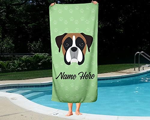 Personalized Boxer Face Beach Bath Towels